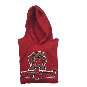 Maryland University Hoodie Logo Red Terapins Turtle Large